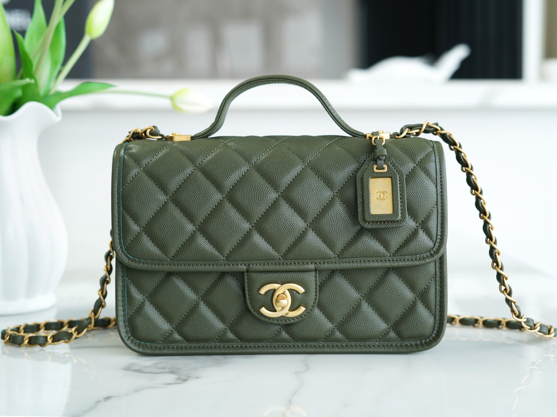 CHANEL HANDBAG Olive green