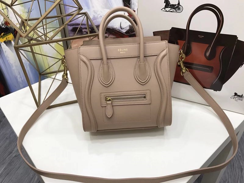 Celine Nano Luggage Smooth Leather Taupe