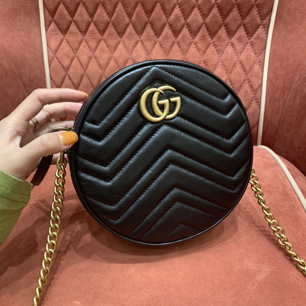 GG MARMONT SERIES ROUND MINI SHOULDER BAG