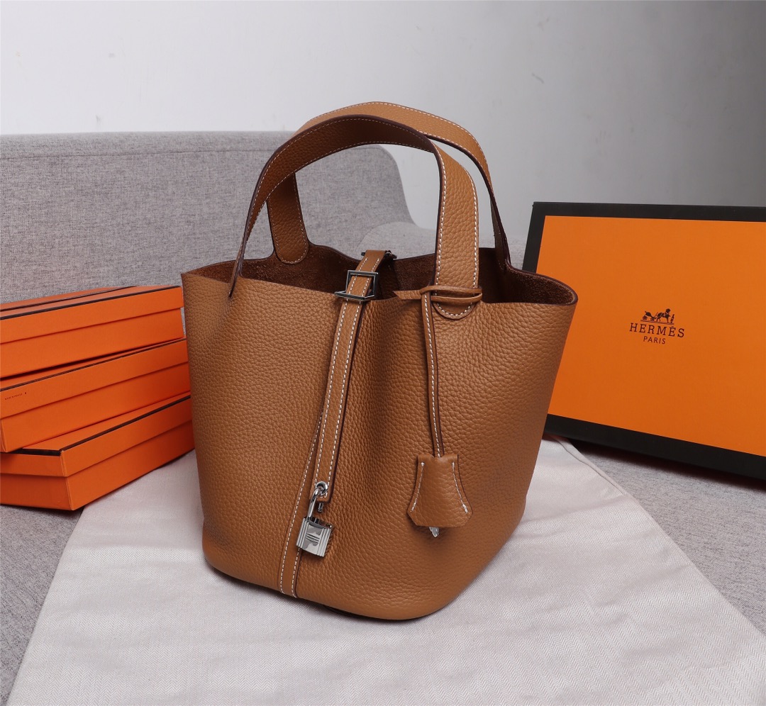 HERMES HANDBAG PICOTIN brown