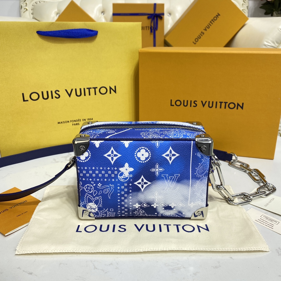 Louis Vuitton Mini Soft Trunk Bandana Blue Louis Vuitton Mini Soft Trunk Bandana Blue