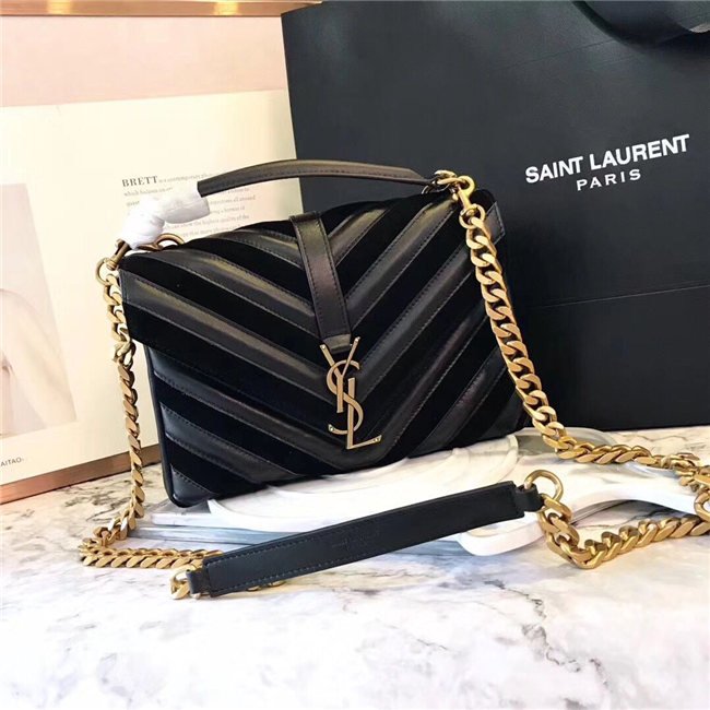 Yves Saint Laurent Medium Quilted Leather & Suede Shoulder Bag (Varied Colors)