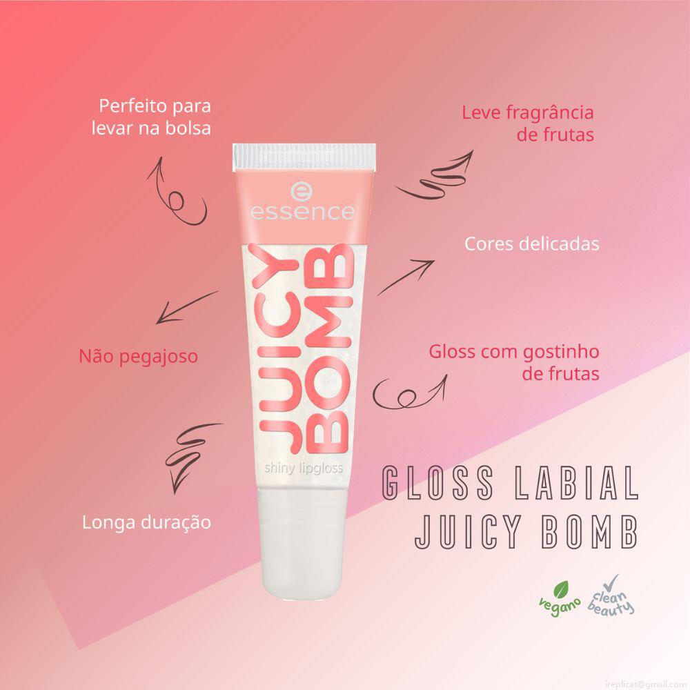 Gloss Labial Líquido Cintilante Essence Juicy Bomb 101 Lovely Litchi 10 ml