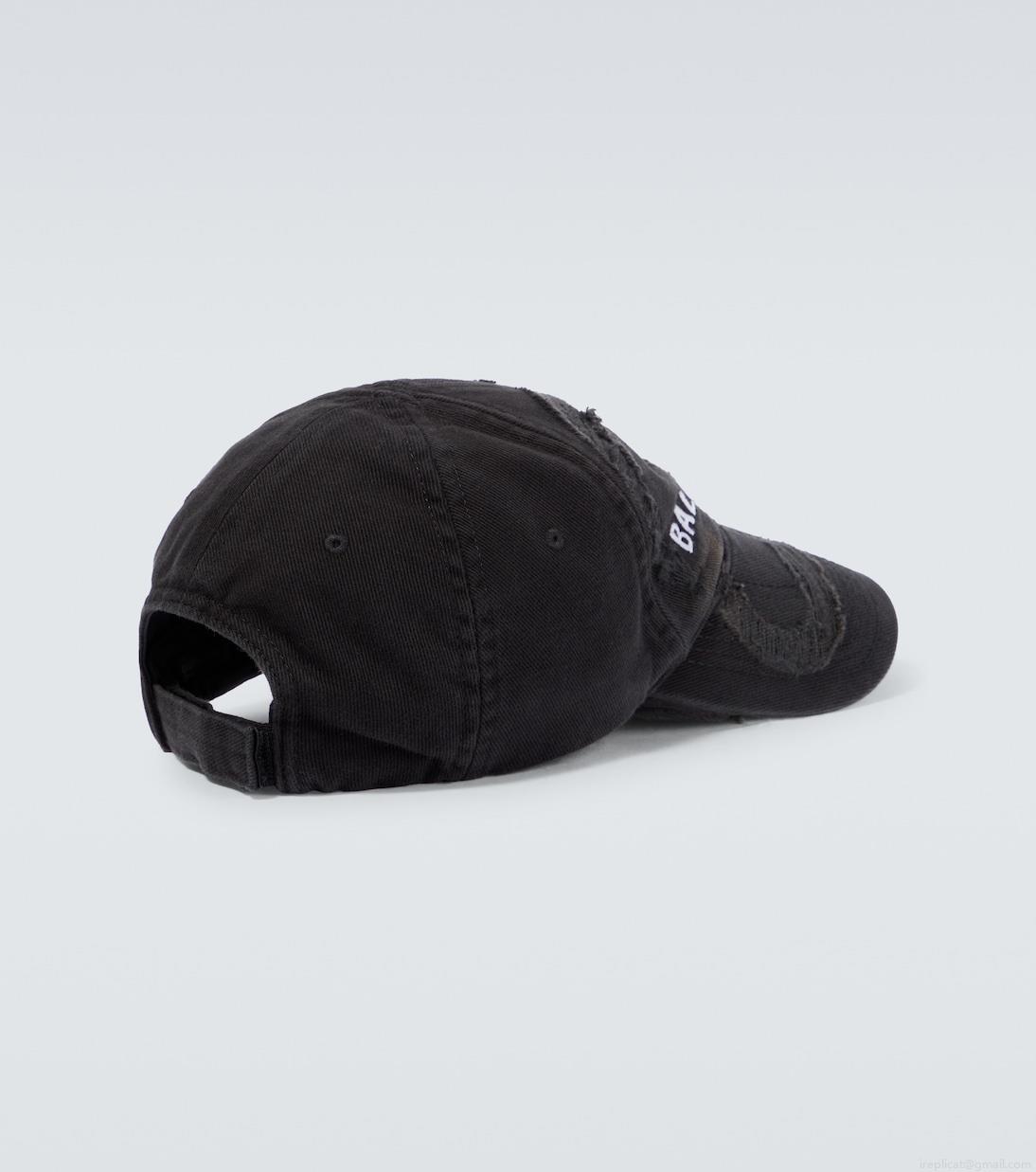 BalenciagaDistressed cotton baseball cap