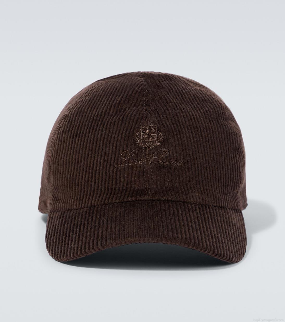 Loro PianaLogo corduroy baseball cap Loro PianaLogo corduroy baseball cap
