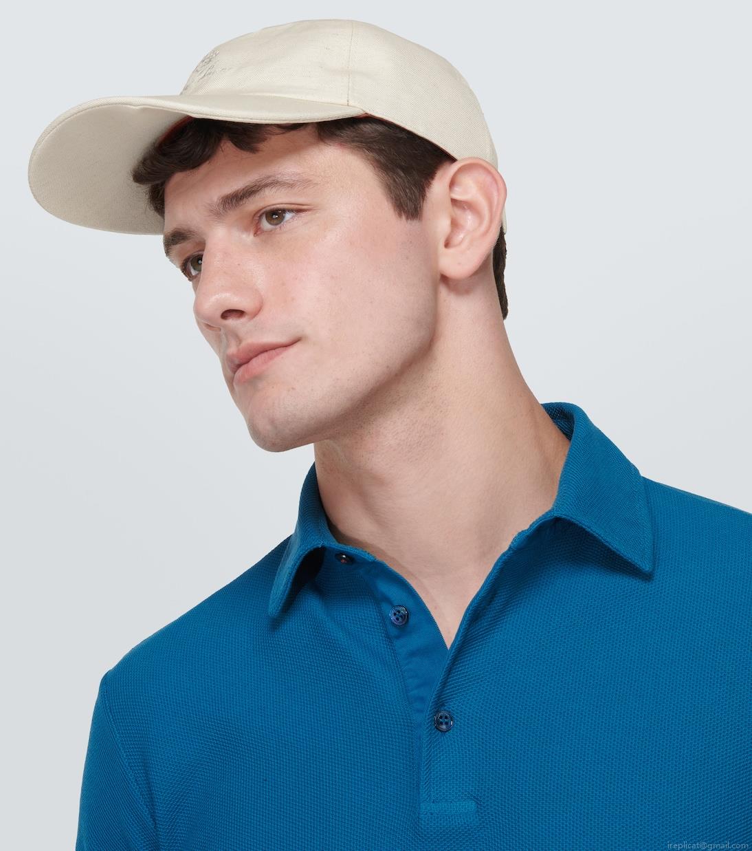 Loro PianaLogo cotton and linen baseball cap