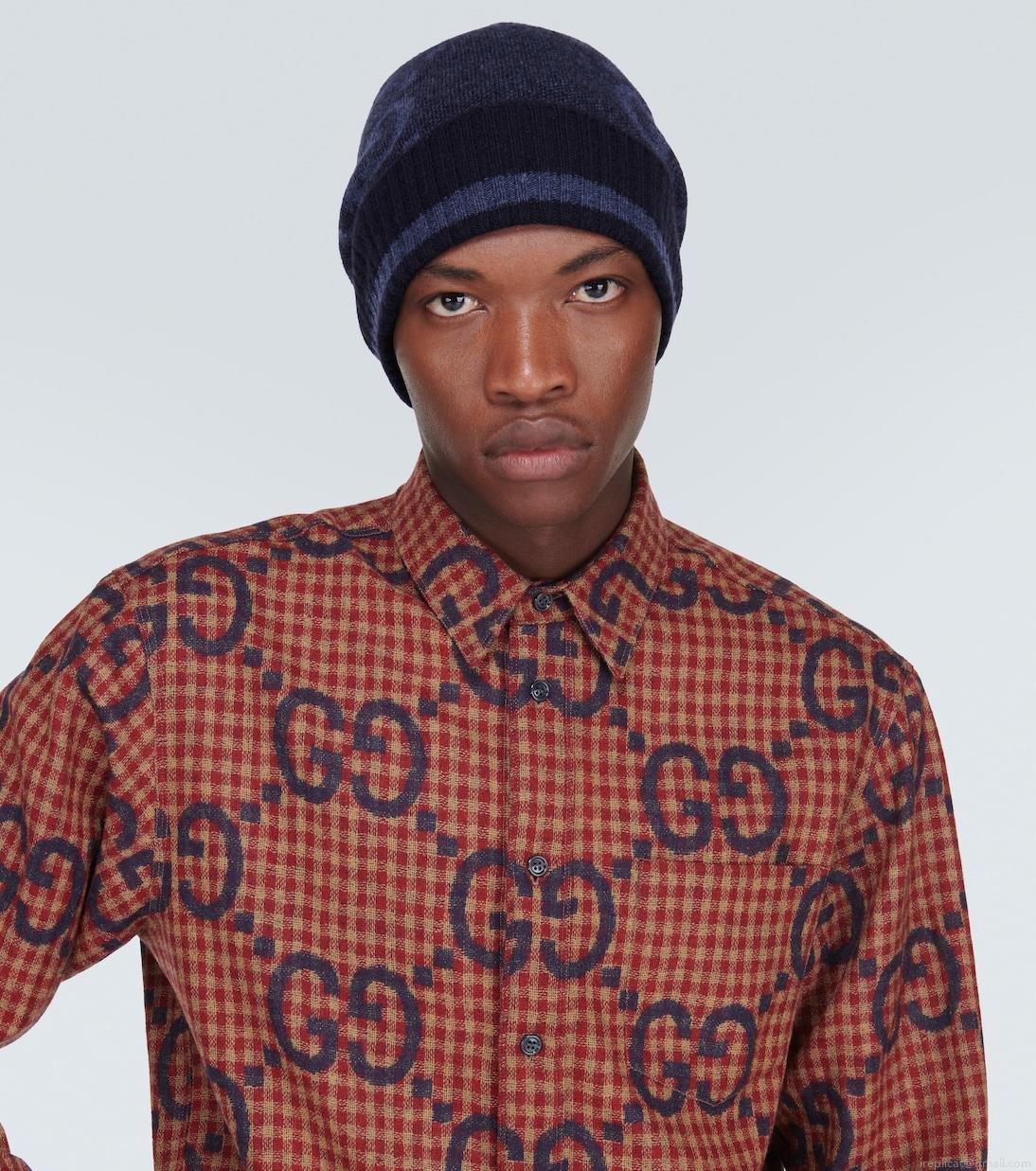 GucciGG jacquard cashmere beanie