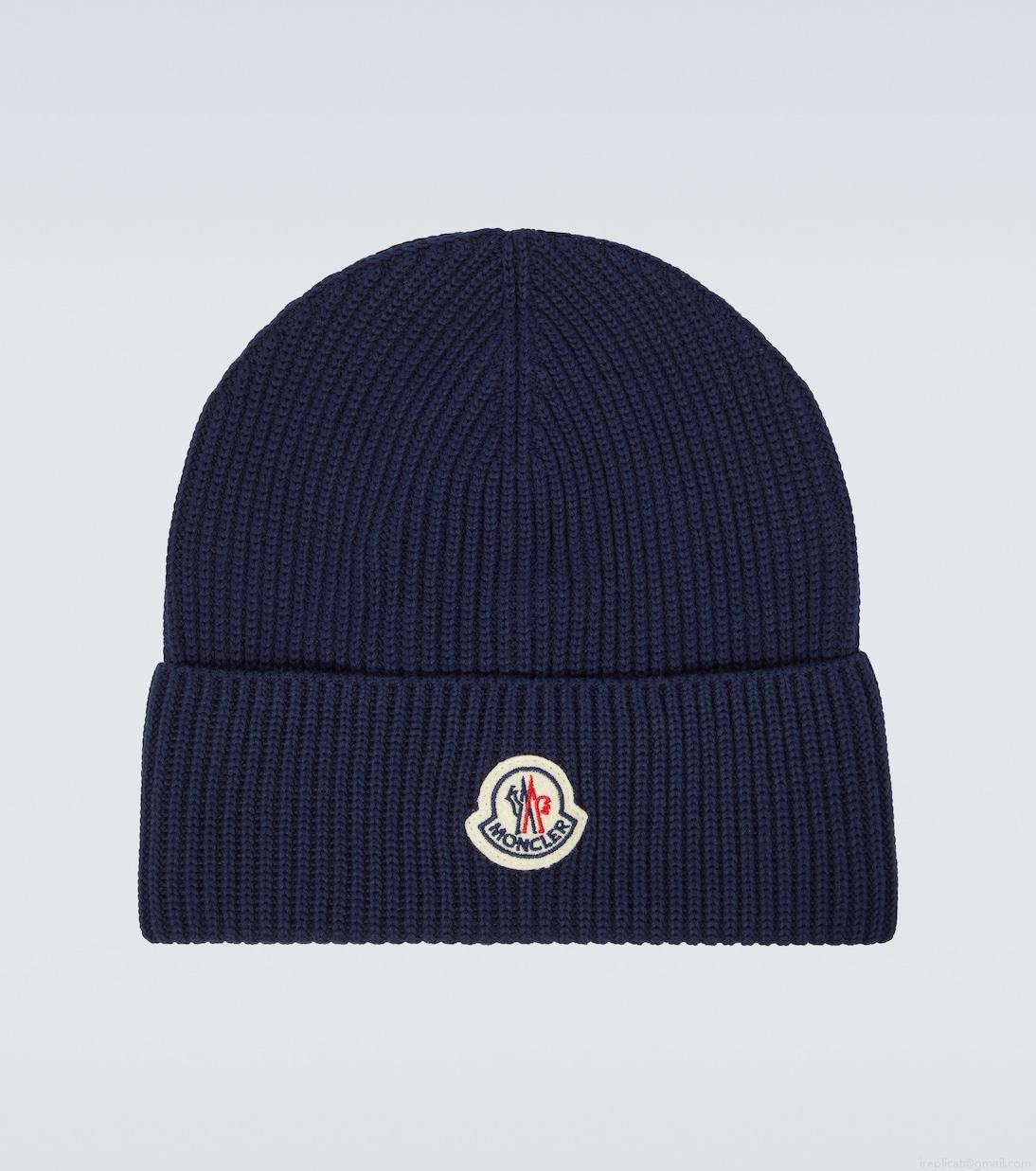 MonclerLogo ribbed-knit cotton beanie