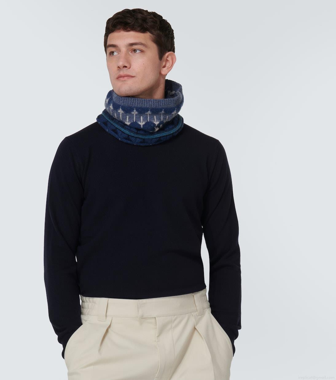 Loro PianaNoel Fair Isle cashmere collar