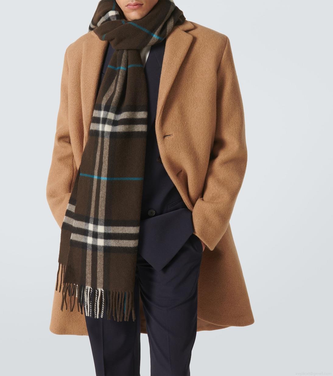 BurberryBurberry Check fringed cashmere scarf