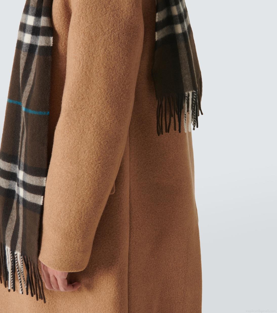 BurberryBurberry Check fringed cashmere scarf