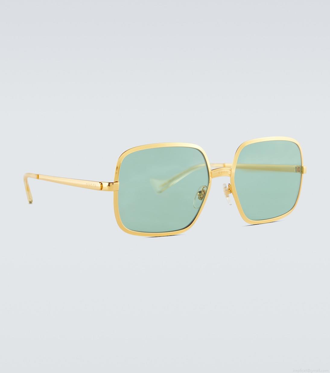 GucciSquare-frame metal sunglasses