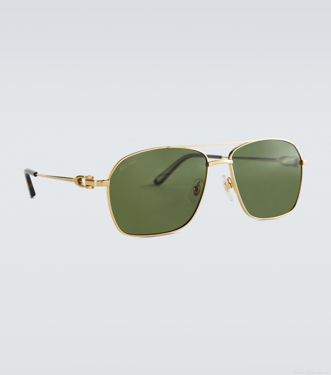 Cartier Eyewear CollectionDouble-bar metal frame sunglasses