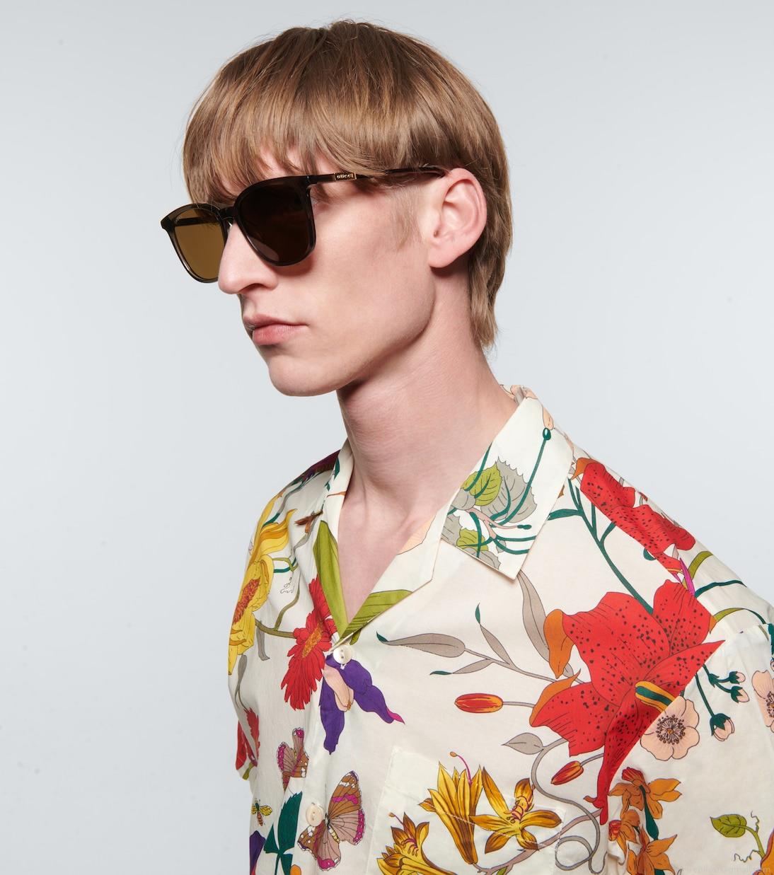 GucciSquare-frame acetate sunglasses