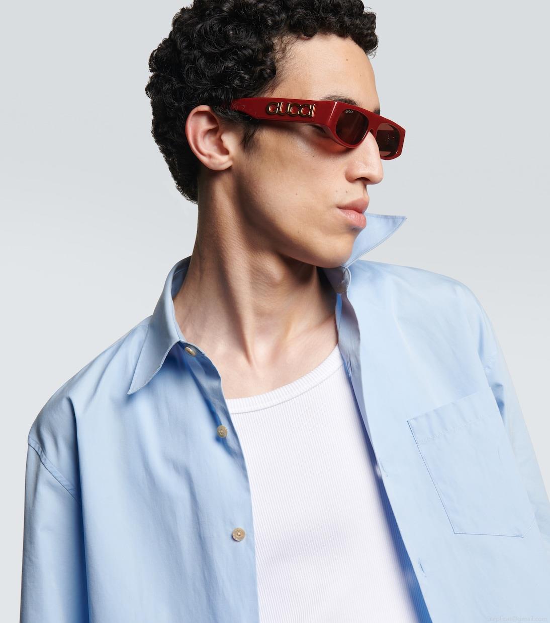 GucciLogo flat-top sunglasses