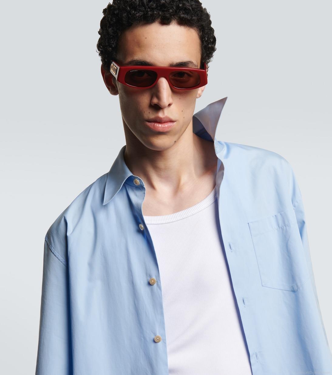 GucciLogo flat-top sunglasses