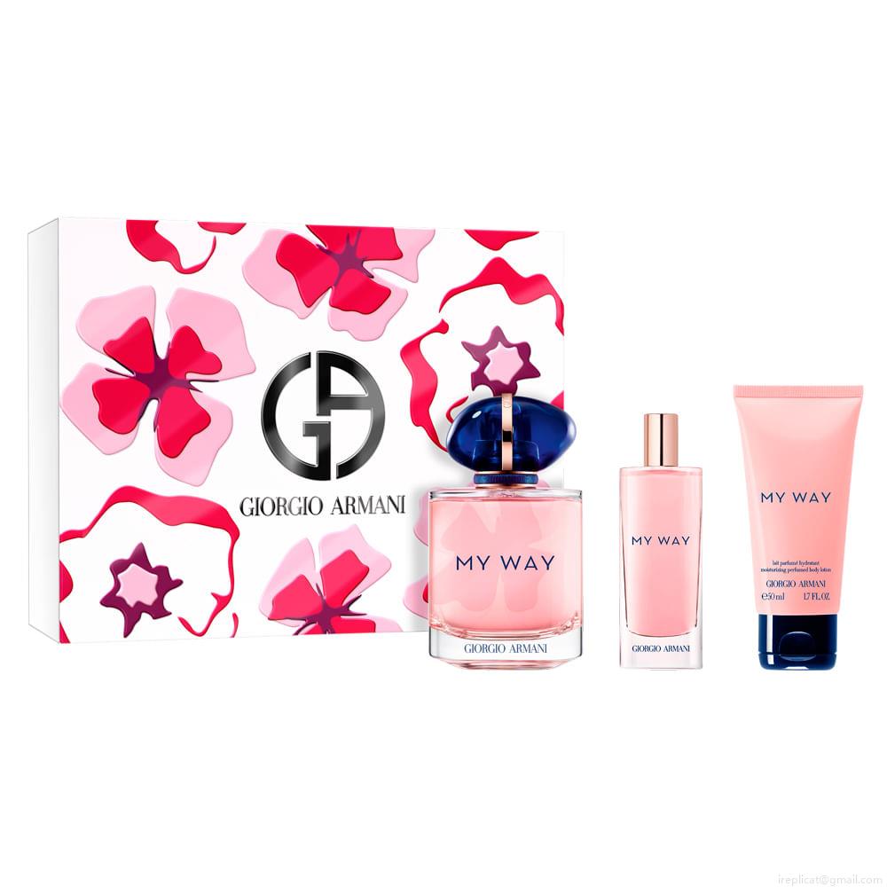 Kit Perfume Giorgio Armani My Way Eau de Parfum Feminino 90 ml + Miniatura 15 ml + Loção 50 ml