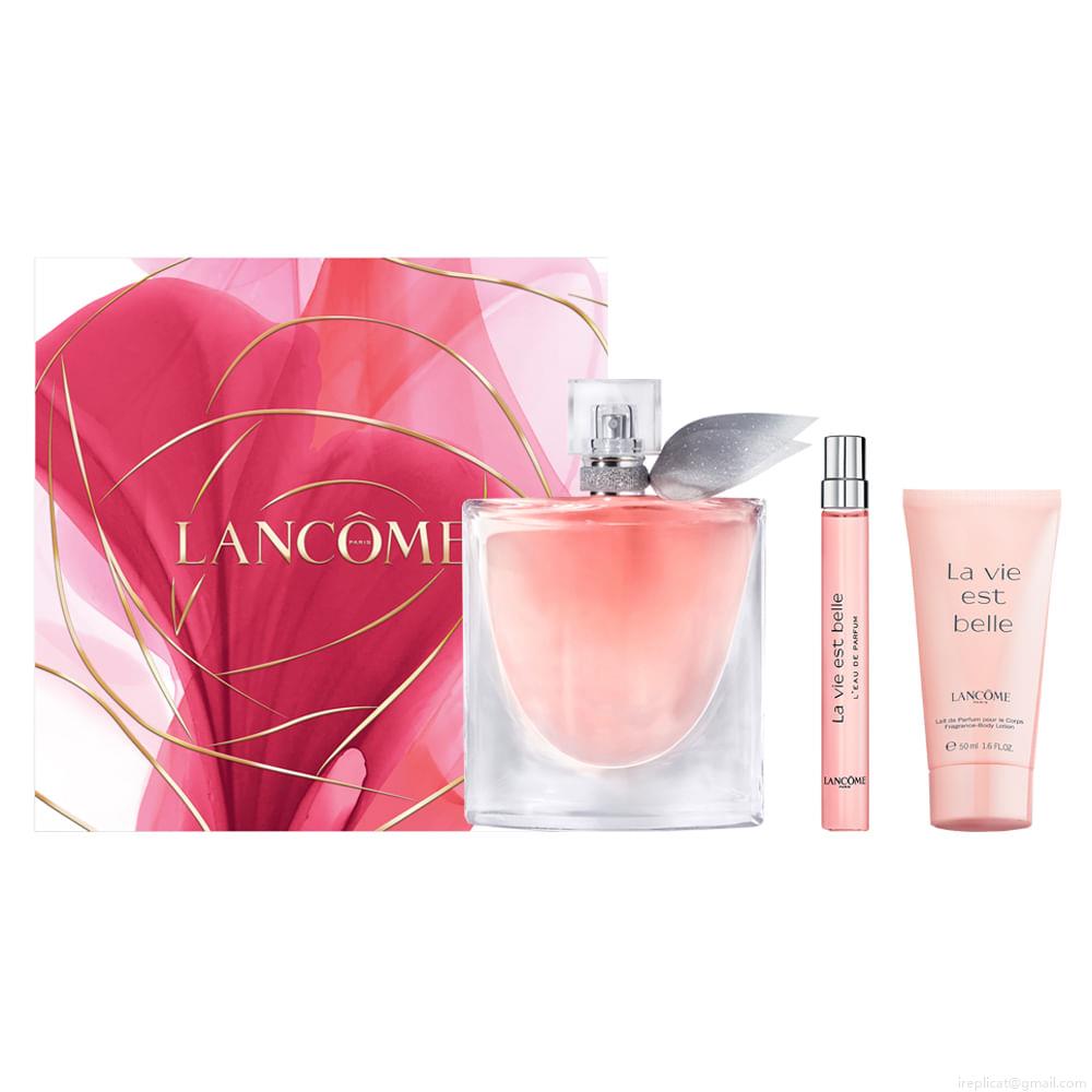 Kit Perfume Lancôme La Vi Est Belle Eau de Parfum Feminino 100 ml + Miniatura 10 ml + Loção 50 ml