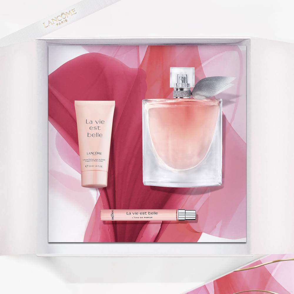 Kit Perfume Lancôme La Vi Est Belle Eau de Parfum Feminino 100 ml + Miniatura 10 ml + Loção 50 ml