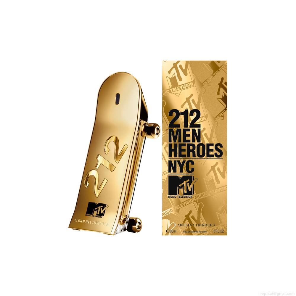 Perfume Carolina Herrera 212 Men Heroes Nyc Mtv Music Television Masculino Eau de Toilette 90 ml