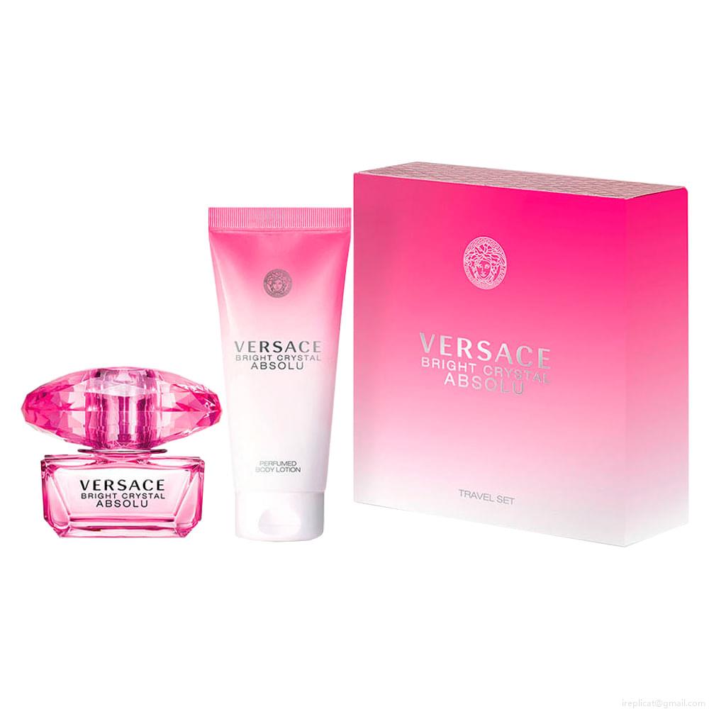 Kit Perfume Versace Bright Crystal Absolu Wom Eau de Parfum Feminino 50 ml + Loção Corporal 50 ml