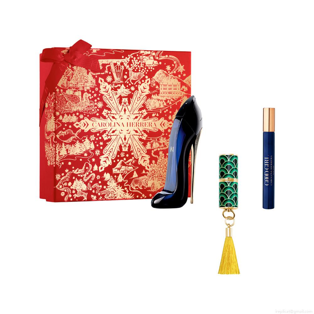 Kit Perfume Carolina Herrera Good Girl Eau de Parfum Feminino 80 ml + Miniatura 10 ml + Fabulous Kiss The Lipstick Blur Matte 74