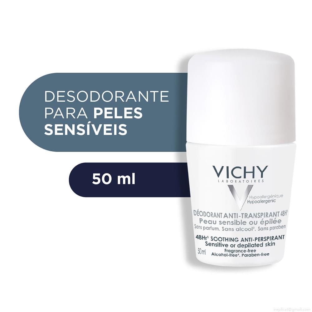 Desodorante Roll On Antitranspirante Vichy Soothing Unissex 50 ml