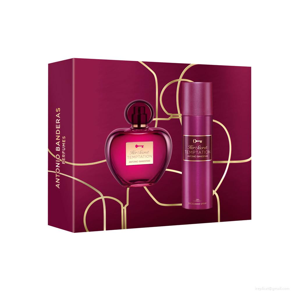 Kit Perfume Banderas Her Secret Temptation Feminino Eau de Toilette 80 ml + Desodorante 150 ml