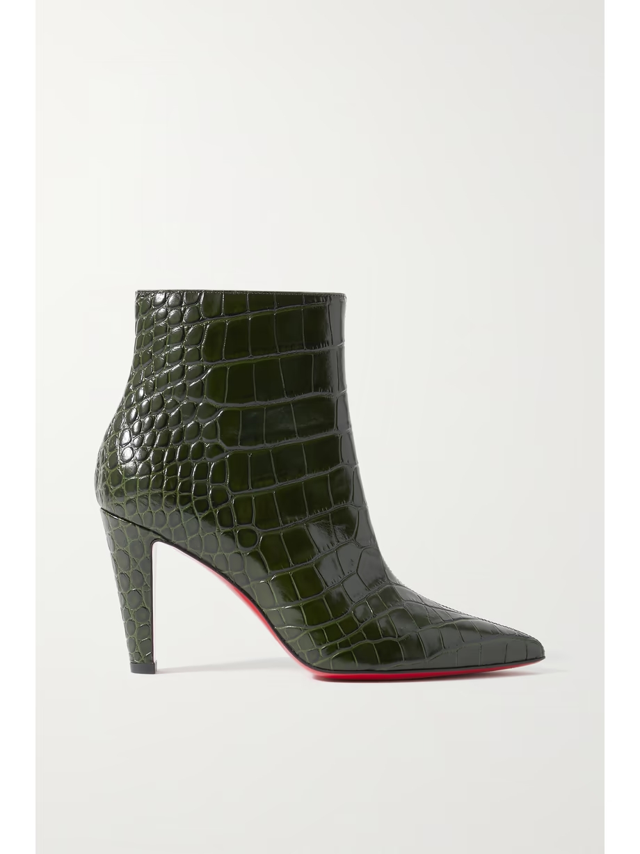 Slimini 85 croc-effect leather ankle boots