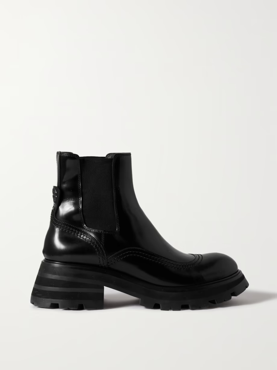 Glossed-leather exaggerated-sole Chelsea boots Glossed-leather exaggerated-sole Chelsea boots