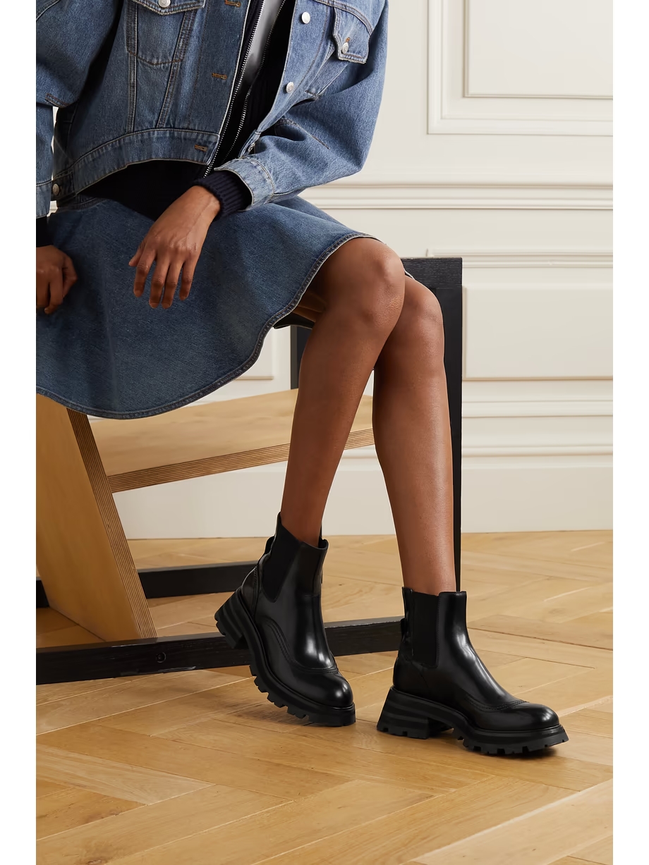 Glossed-leather exaggerated-sole Chelsea boots Glossed-leather exaggerated-sole Chelsea boots