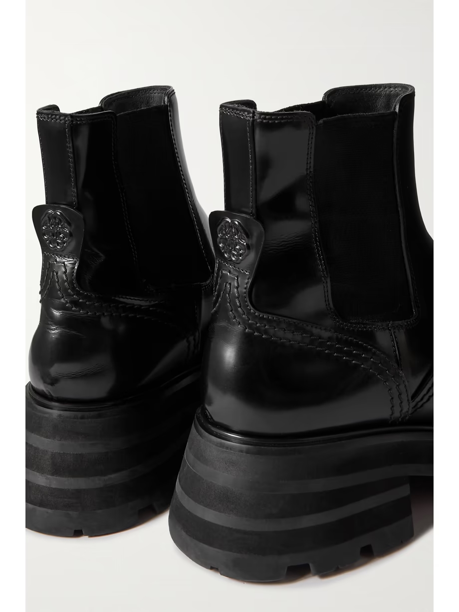 Glossed-leather exaggerated-sole Chelsea boots Glossed-leather exaggerated-sole Chelsea boots
