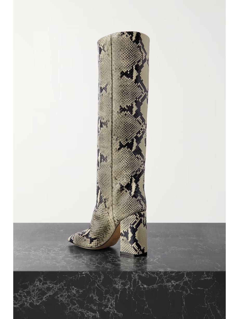 Anja snake-effect leather knee boots