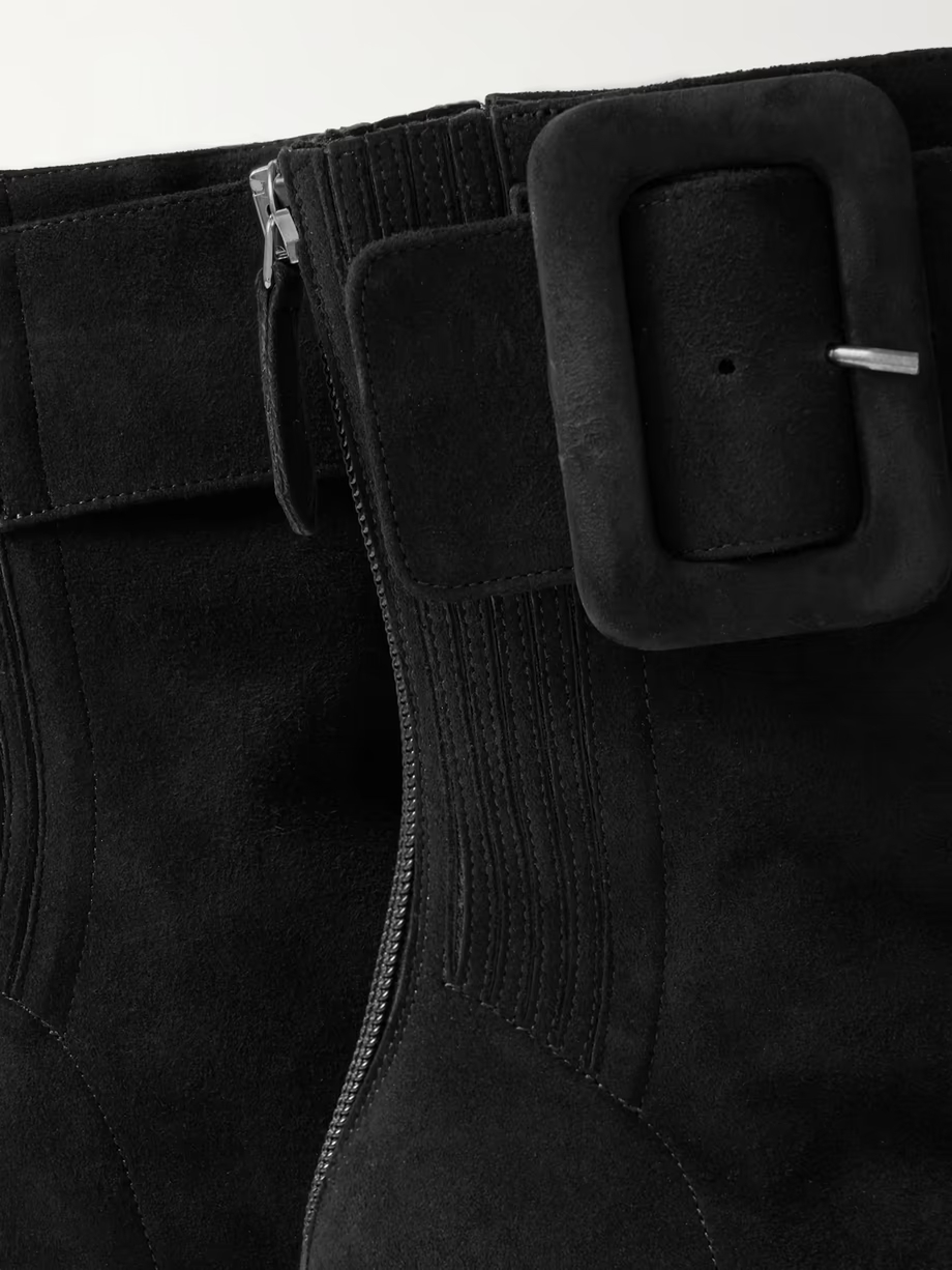 Saint Honoré 50 buckled suede ankle boots