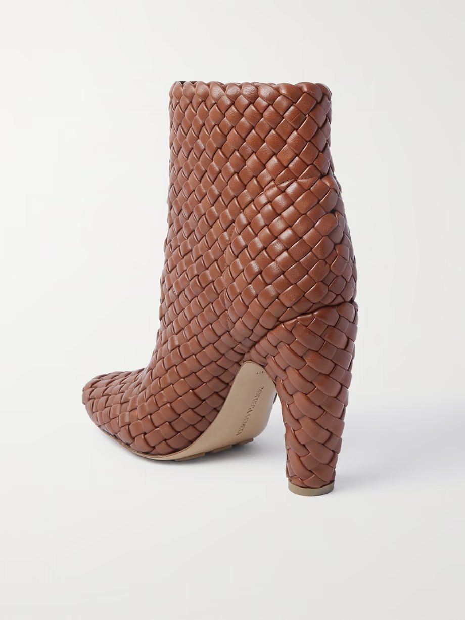 Mini Lido intrecciato leather ankle boots