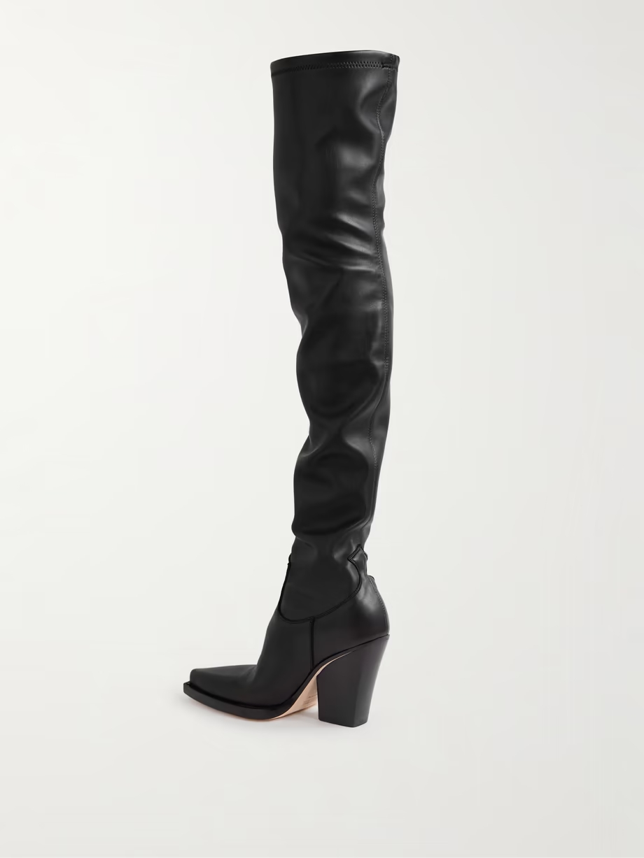 Vegas faux stretch-leather over-the-knee boots