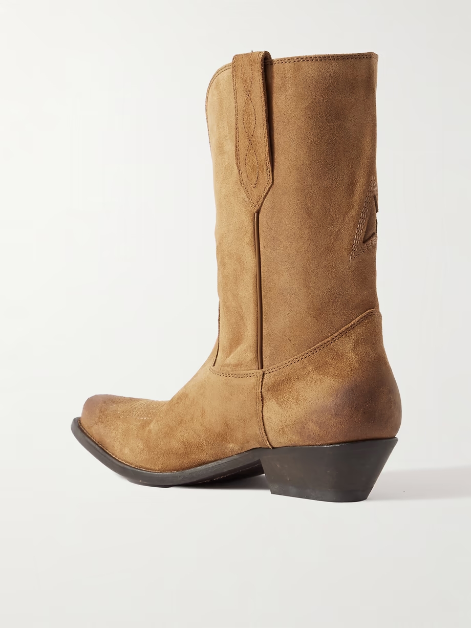 Low Wish Star suede cowboy boots