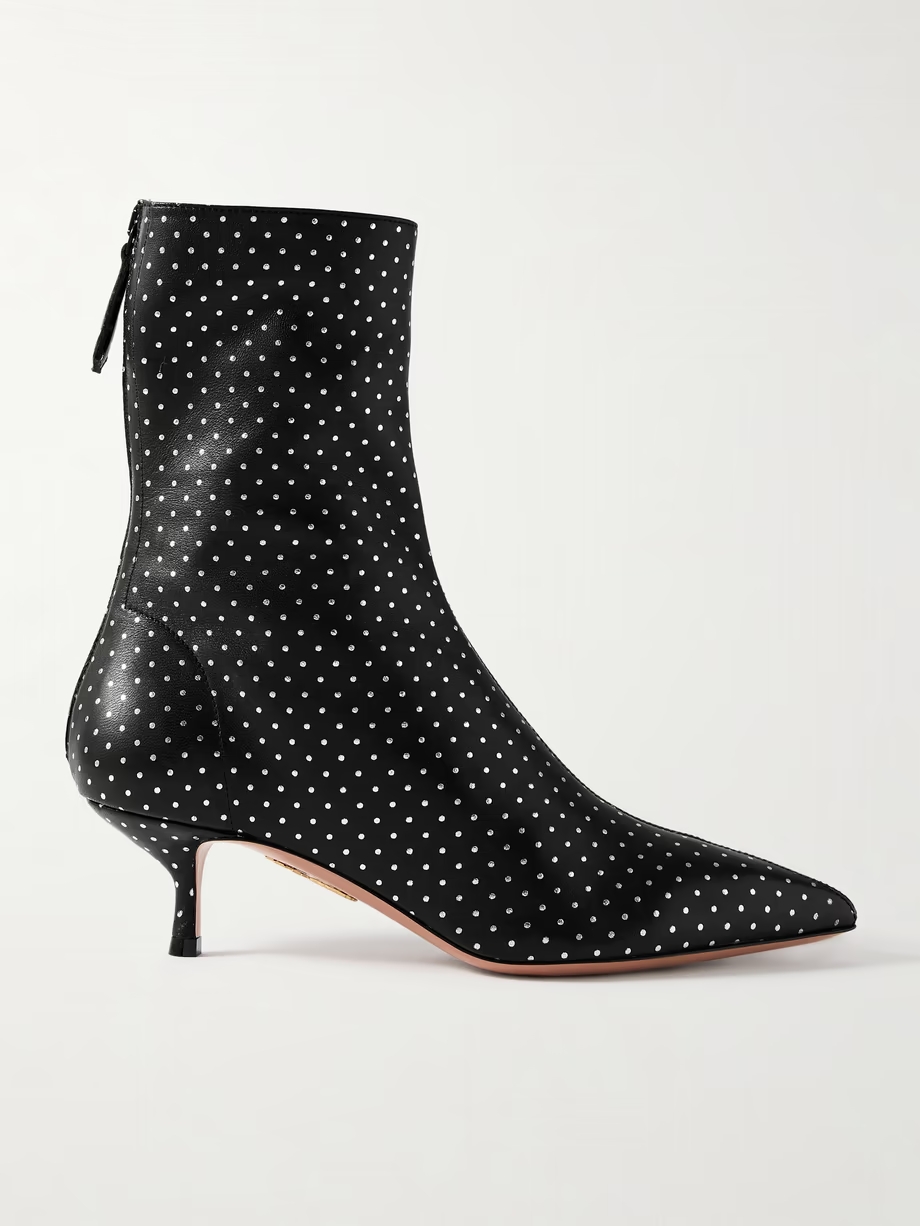 Montmartre 50 metallic polka-dot leather ankle boots