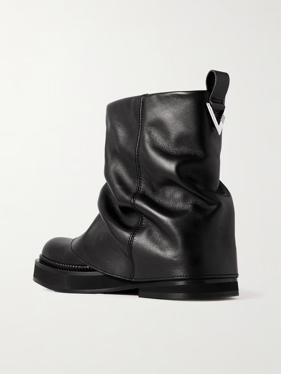 Robin layered leather ankle boots