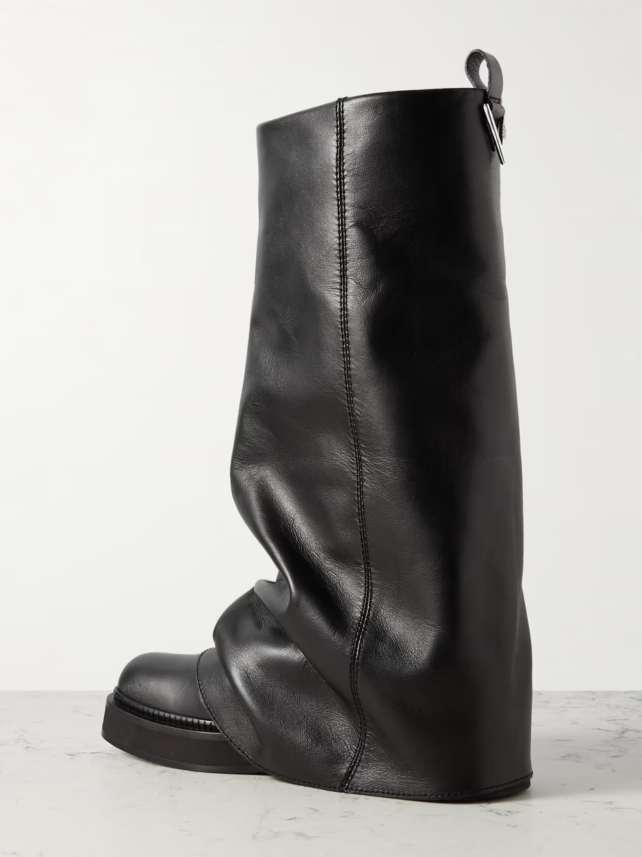 Robin layered leather knee boots