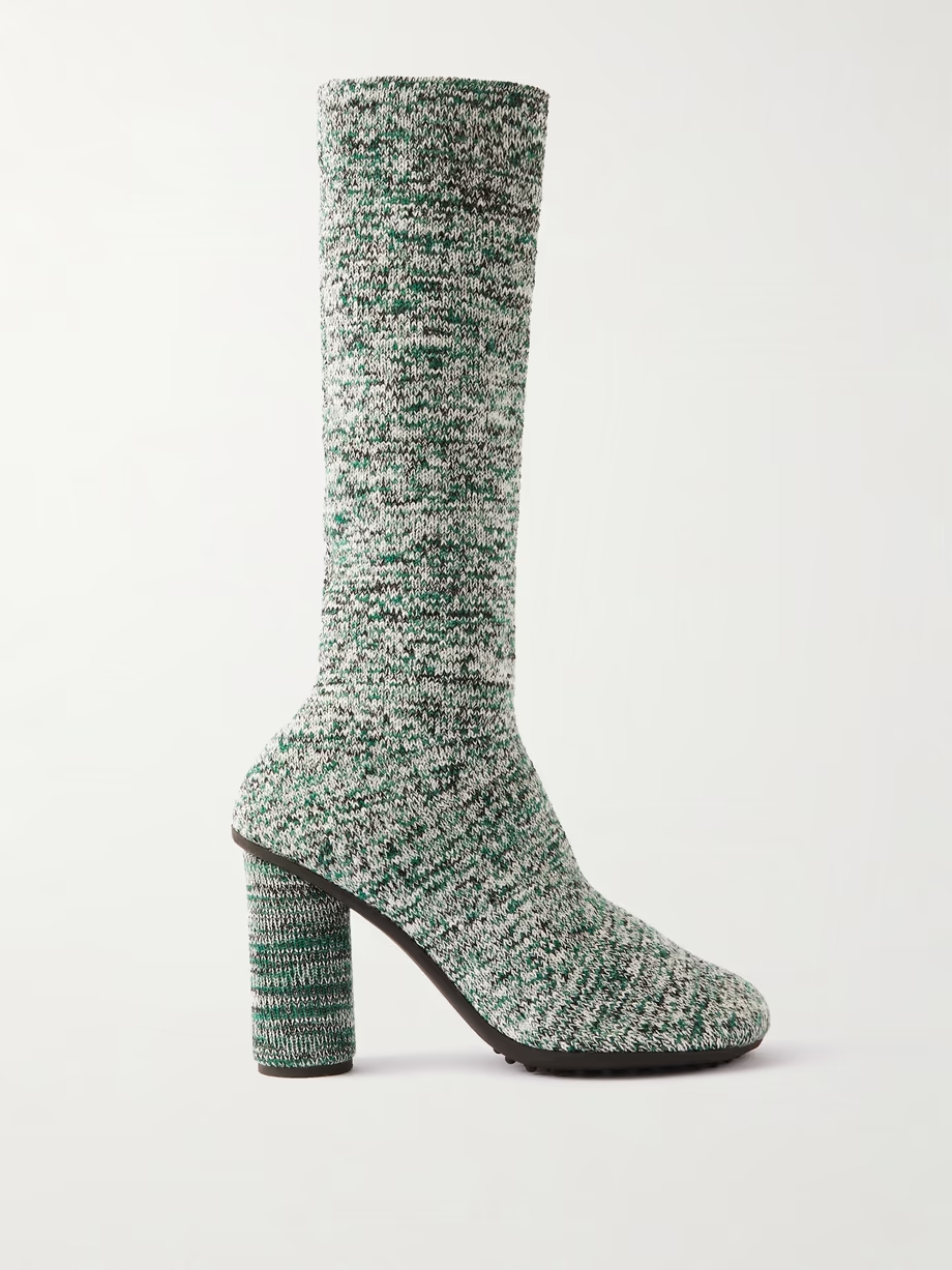 Atomic ribbed-knit knee boots Atomic ribbed-knit knee boots