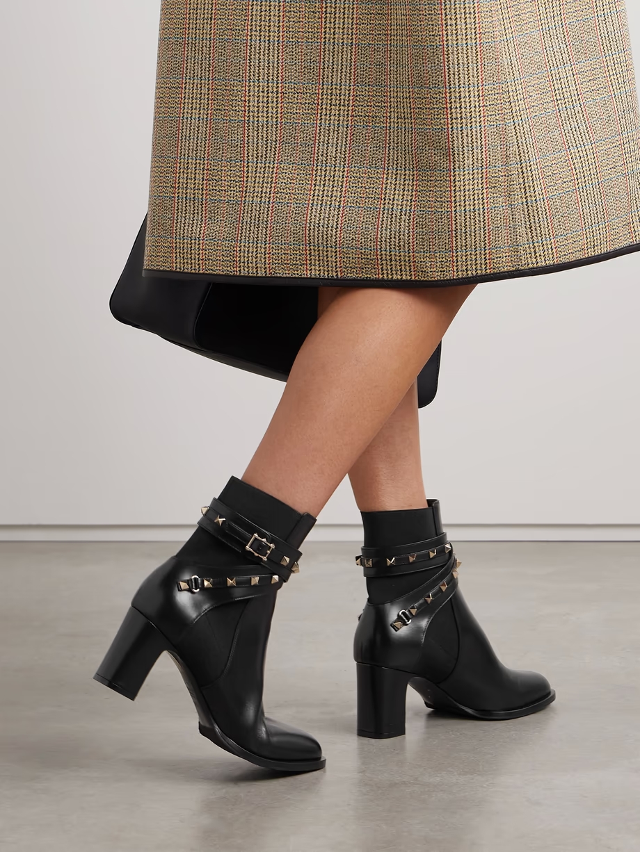 Rockstud Beatle 70 leather ankle boots