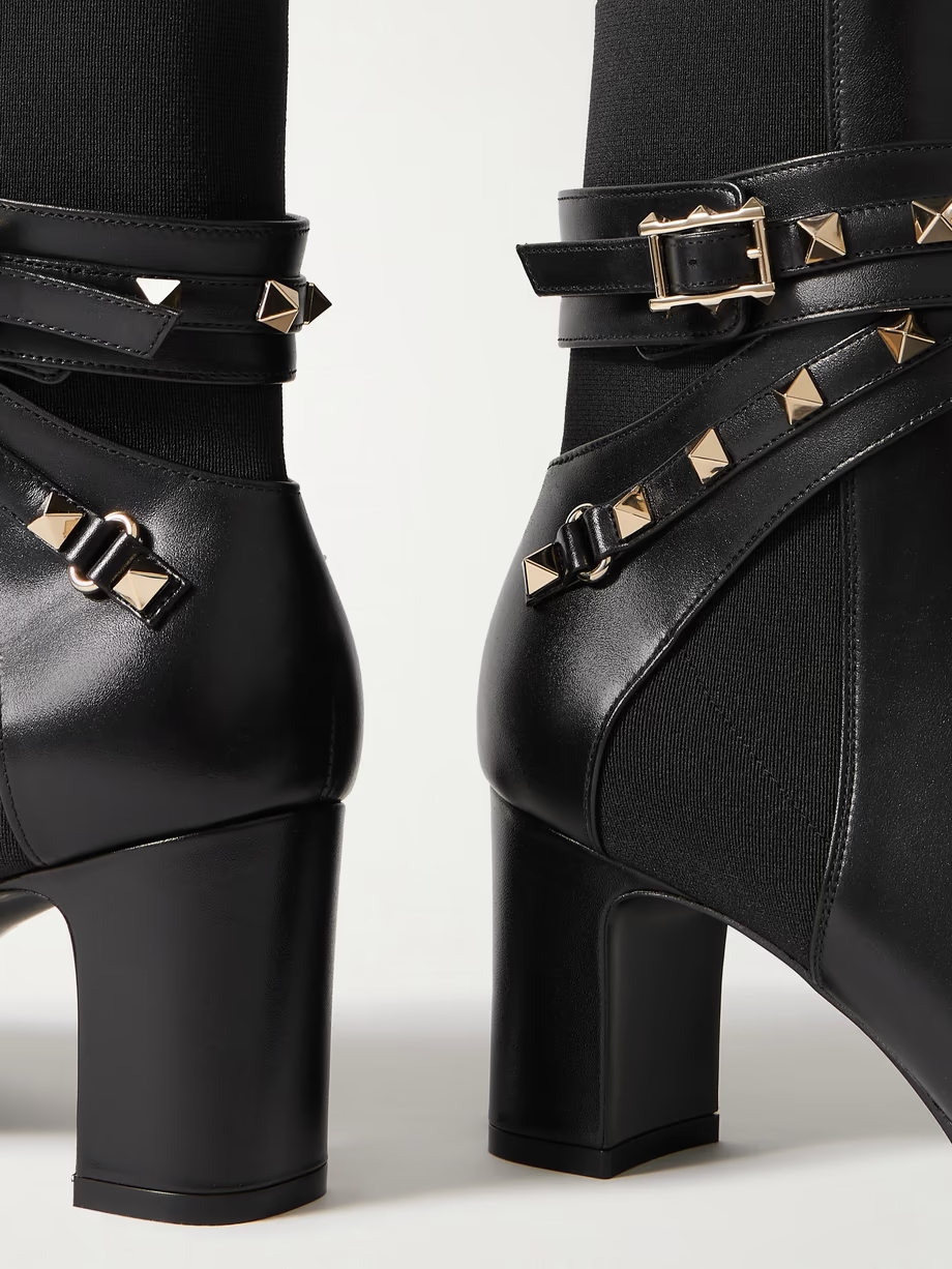 Rockstud Beatle 70 leather ankle boots