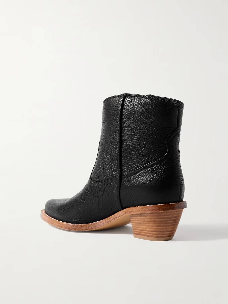 Leduc textured-leather ankle boots Leduc textured-leather ankle boots