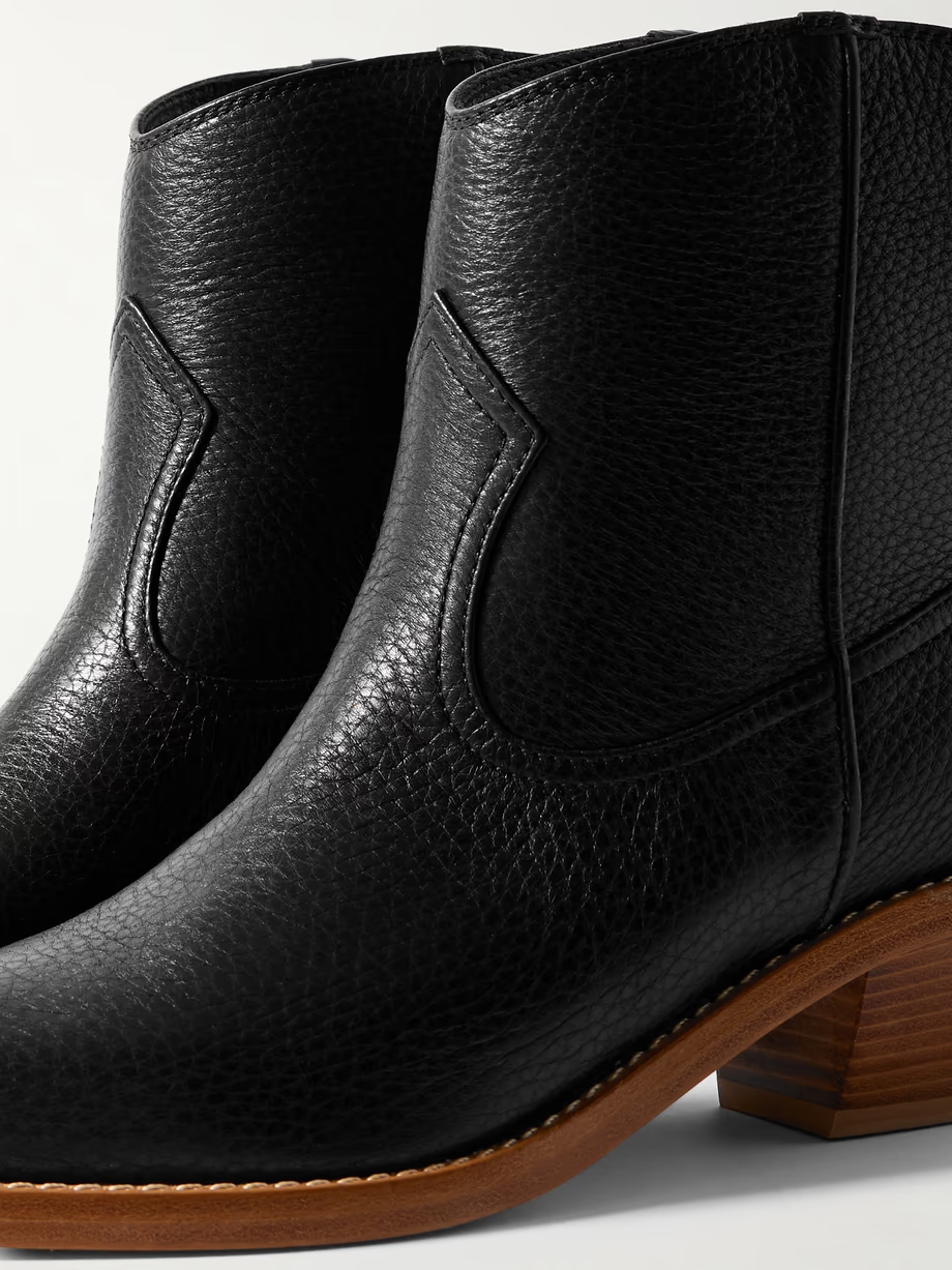 Leduc textured-leather ankle boots Leduc textured-leather ankle boots