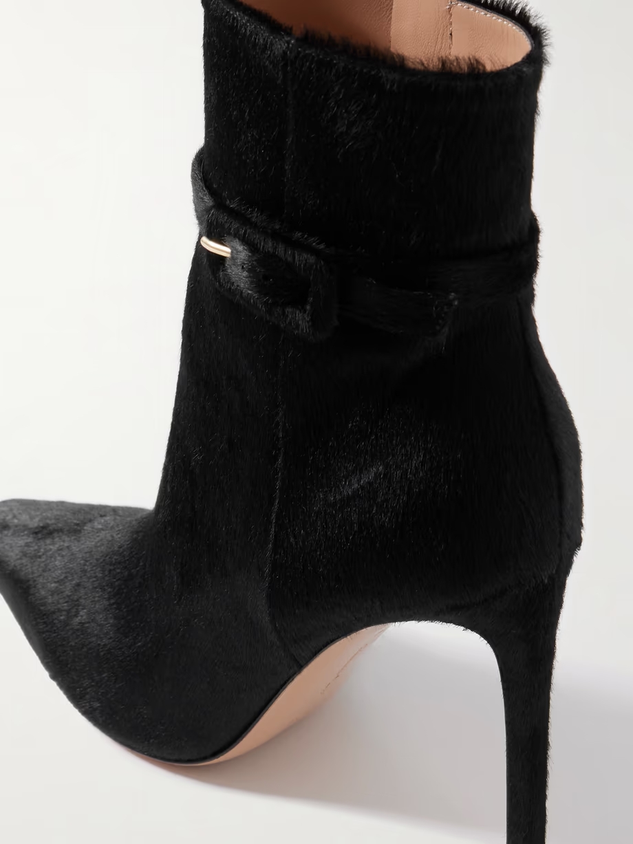 Linsay 95 buckled calf hair ankle boots