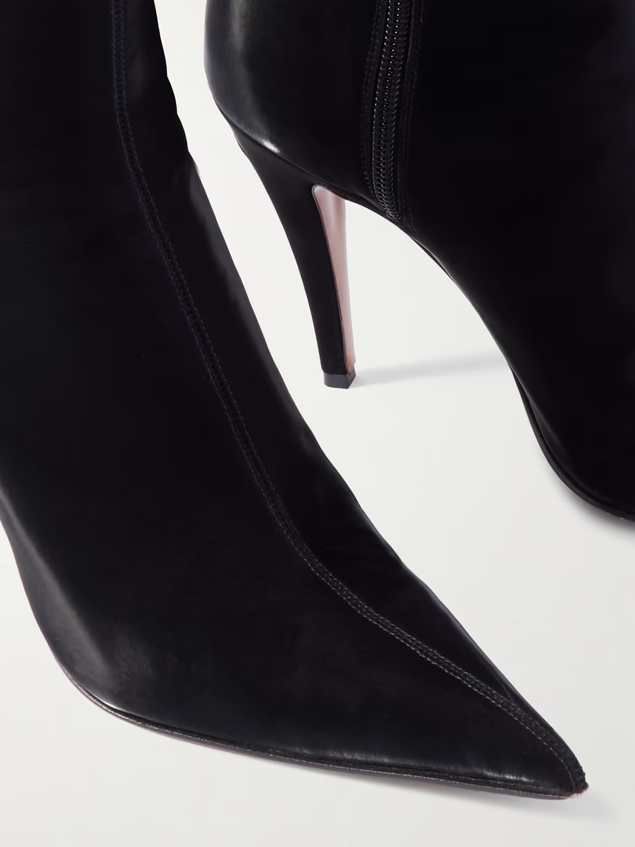 PU-coated crepe ankle boots PU-coated crepe ankle boots