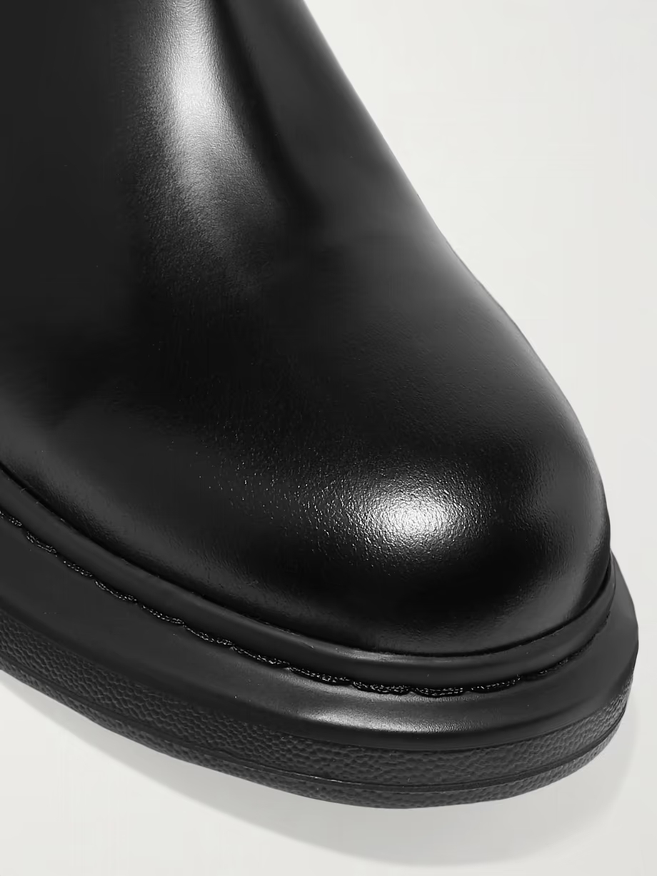 Glossed-leather exaggerated-sole Chelsea boots