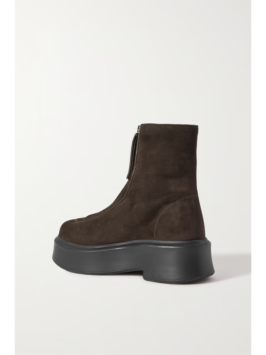 Suede platform ankle boots