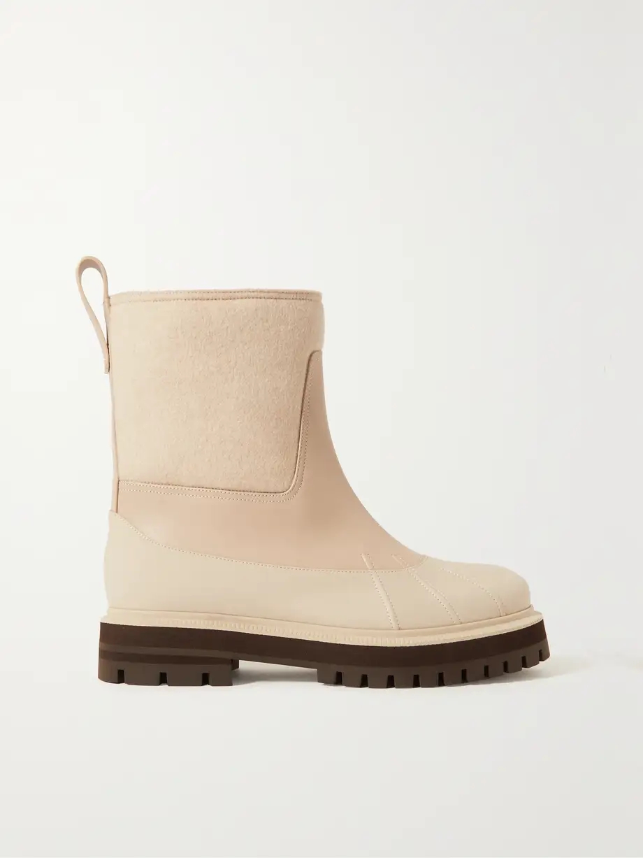 Regent cashmere and leather ankle boots Regent cashmere and leather ankle boots